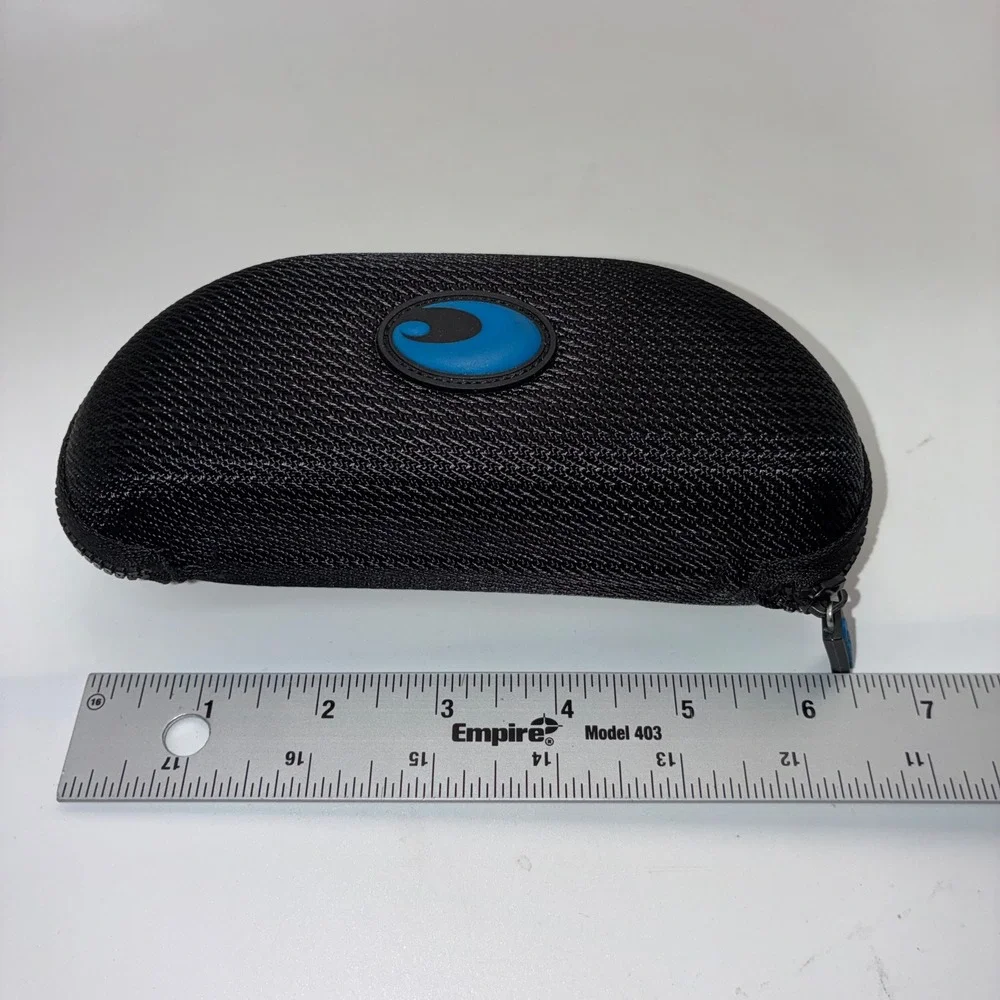 Costa Del Mar Sunglasses Hard Case Black Woven Zip Closure with Cleaning Cloth